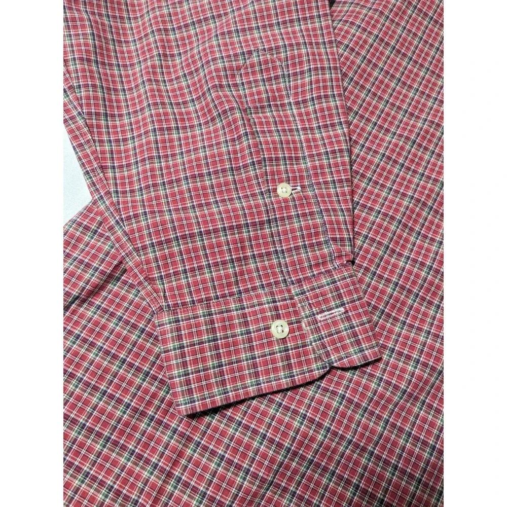 VTG POLO RALPH LAUREN CLASSIC FIT Men XL (17‎ 1/2) Red Plaid Cotton Shirt EUC